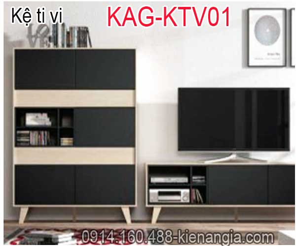 Kệ ti vi trang trí kết hợp KAG-KTV01