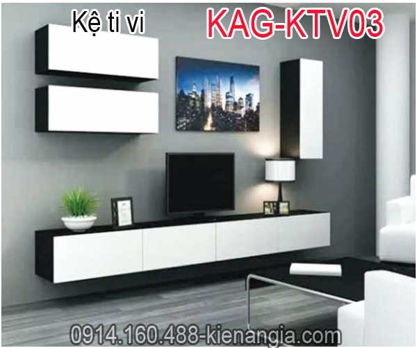 Kệ ti vi trang trí kết hợp KAG-KTV03
