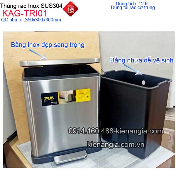KAG-TRI01-Thung-rac-inox-vuong-12lit-phong-khach-nha-pho-KAG-TRI01-5