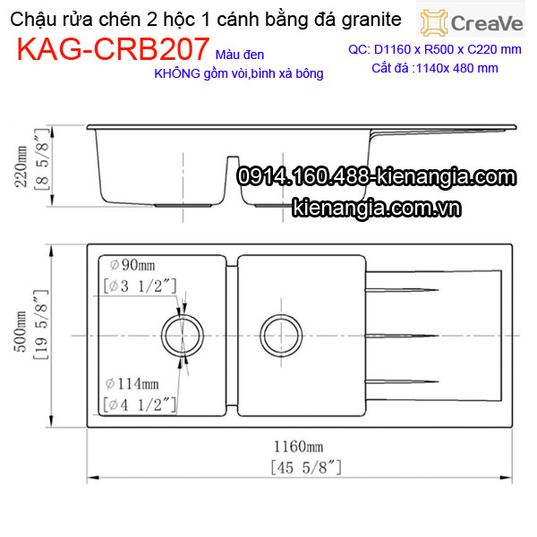 KAG-CRB207-Chau-rua-chen-da-granite-2-hoc-Creave-KAG-CRB207-kich-thuoc
