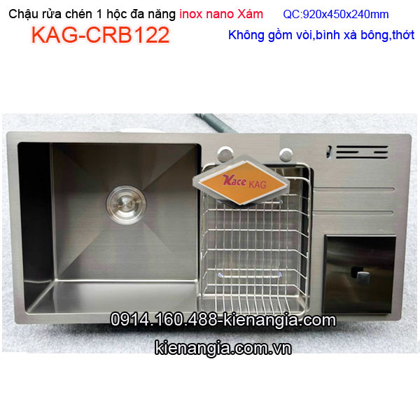 KAG-CRB122-Chau-rua-chen-nano-xam-1-hoc-9245-inox-304-KAG-CRB122