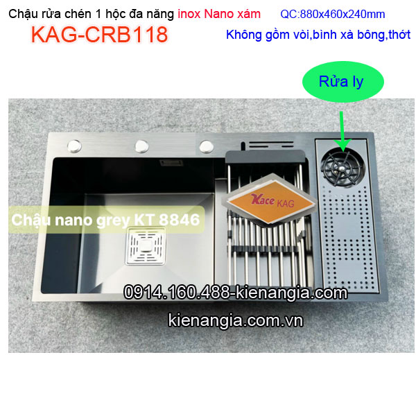 KAG-CRB118-Chau-rua-chen-1-hoc-8846-Nano-xam-inox-304-KAG-CRB118-1