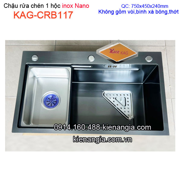 KAG-CRB117-Chau-rua-chen-1-hoc-7545-Nano-den-inox-304-KAG-CRB117