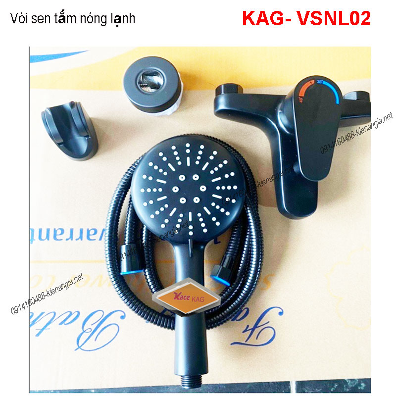 Vòi sen tắm nóng lạnh màu đen KAG-VSNL02