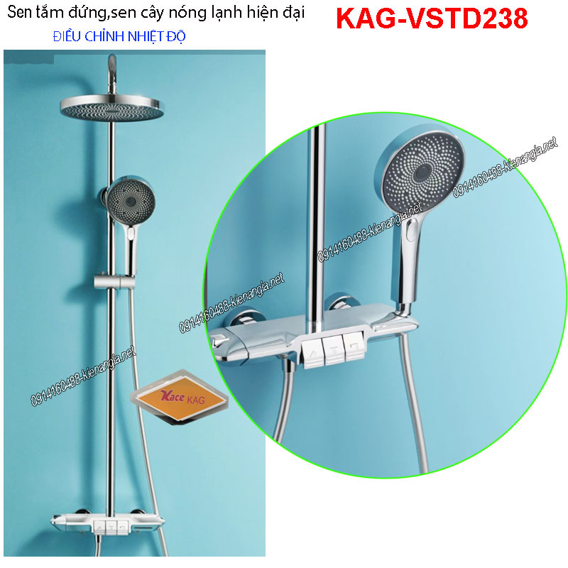 Sen tắm đứng điều chỉnh nhiệt độ bấm phím đàn KAG-VSTD238