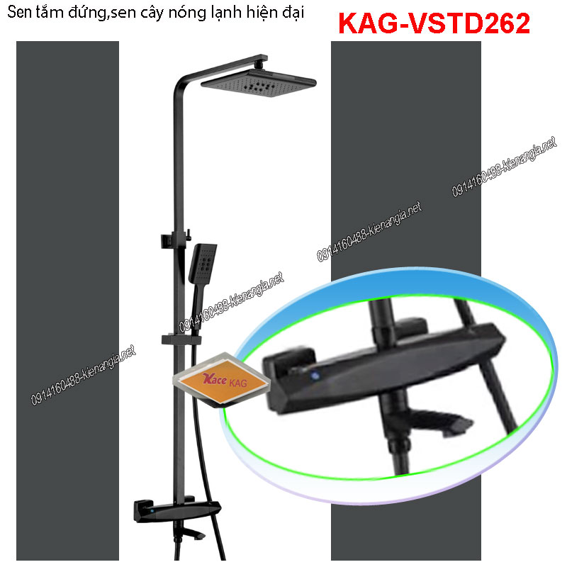 Sen tắm đứng màu đen điều chỉnh nhiệt độ KAG-VSTD262