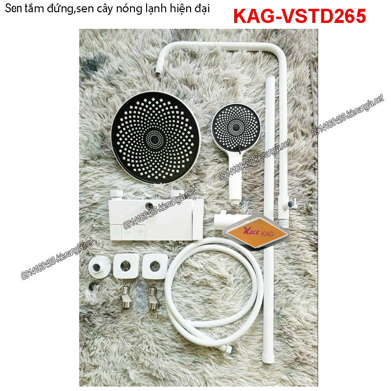 Sen tắm đứng bấm điều chỉnh nhiệt độ màu trắng KAG-VSTD265
