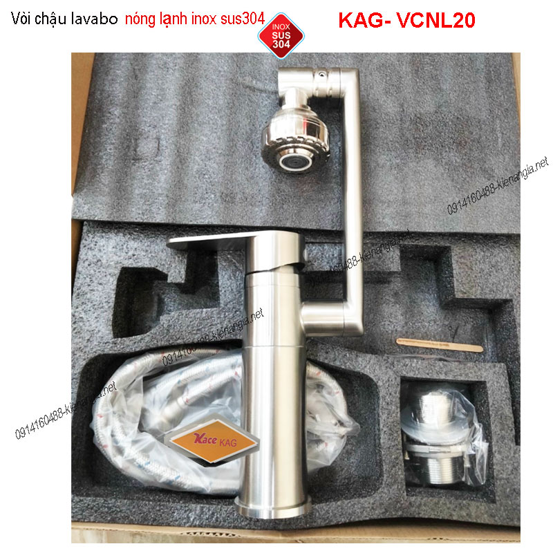 Vòi chậu lavabo xoay 360 độ inox sus304 KAG-VCNL20