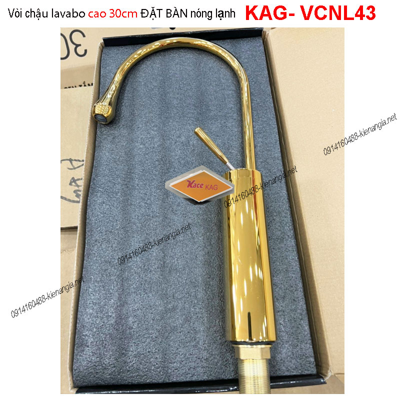 Vòi chậu lavabo Cổ ngỗng ,vòi bếp  Vàng 24K  KAG-VCNL43