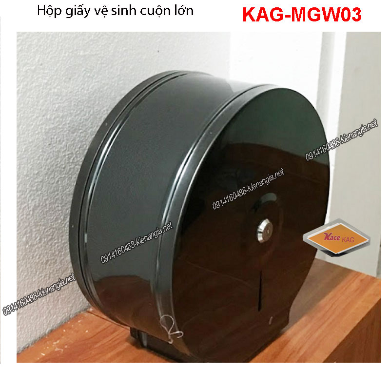 Hộp giấy vệ sinh cuộn lớn màu Đen sang trọng KAG-MGW03
