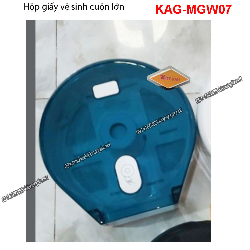 Hộp giấy vệ sinh cuộn lớn màu Xanh 2 chế độ KAG-MGW07