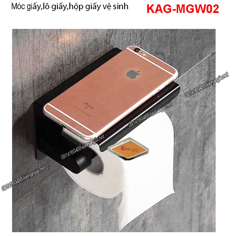 Hộp giấy vệ sinh,lô giấy màu Đen để điện thoại KAG-MGW02