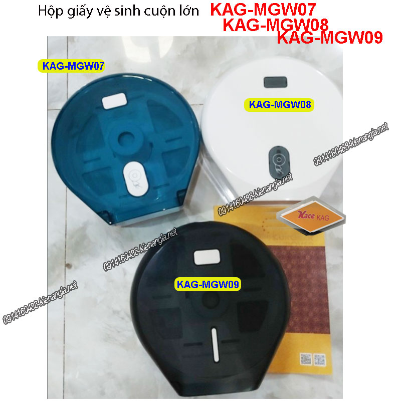 Hộp giấy vệ sinh cuộn lớn màu TRẮNG  2 chế độ KAG-MGW08