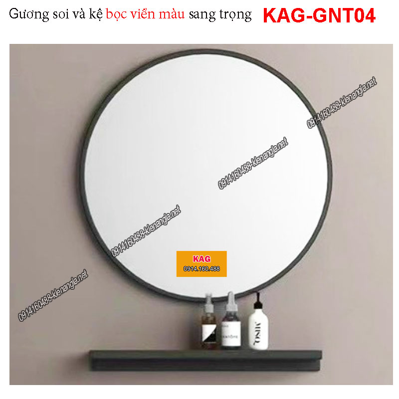 Combo gương soi tròn và kệ gương KAG-GNT04