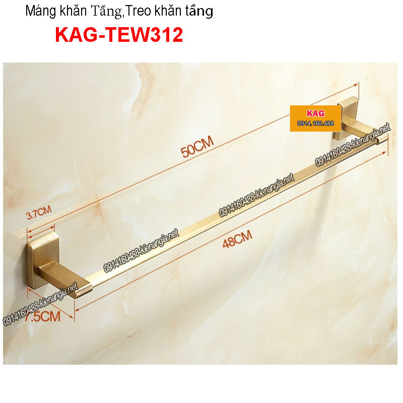 KMáng khăn Vuông  Vàng cổ điển KAG-TEW312