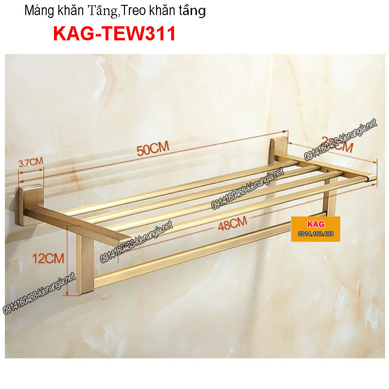 Máng khăn Vuông tầng Vàng cổ điển KAG-TEW311
