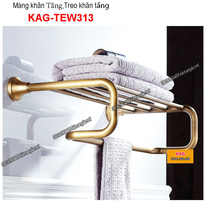 Máng khăn Vuông tầng Vàng cổ điển KAG-TEW313