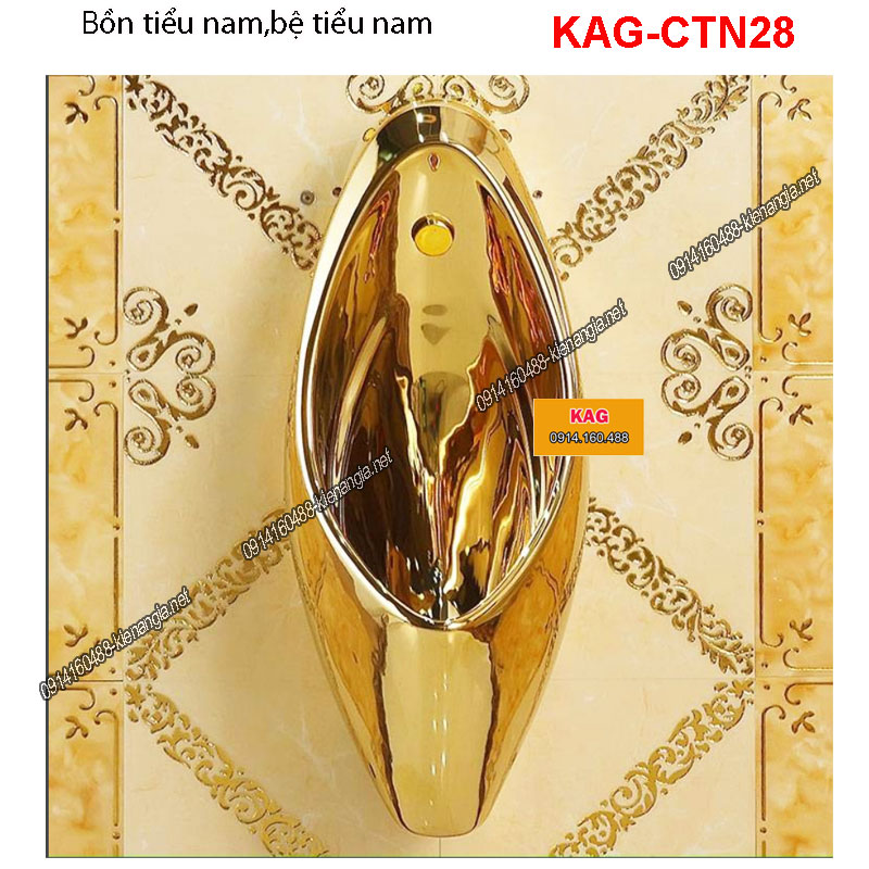 Bồn tiểu nam treo tường màu vàng 24K KAG-CTN28