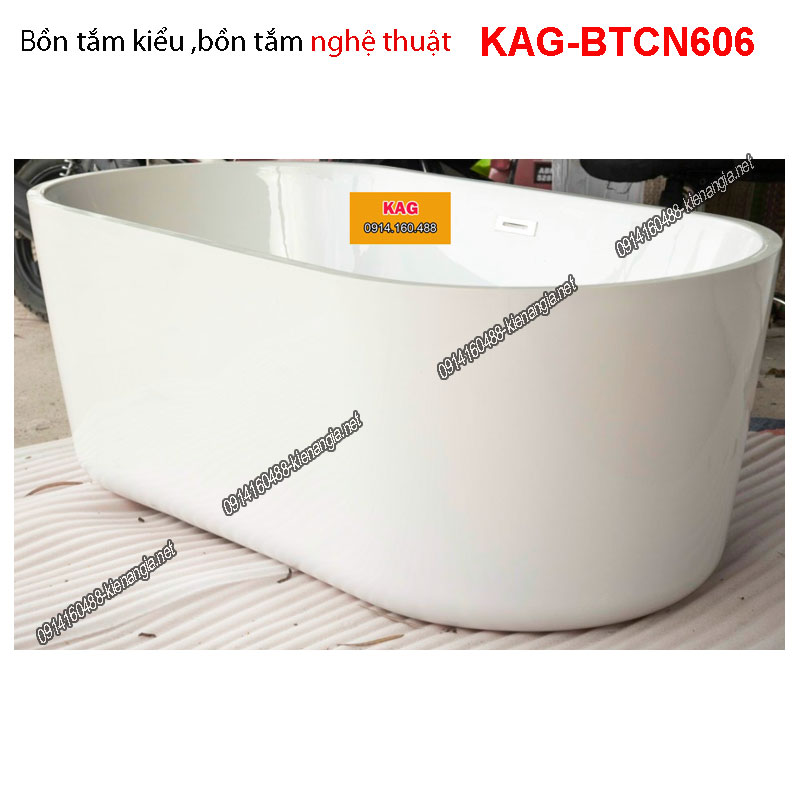 Bồn tắm kiểu Oval độc lập trắngKAG-BTCN606