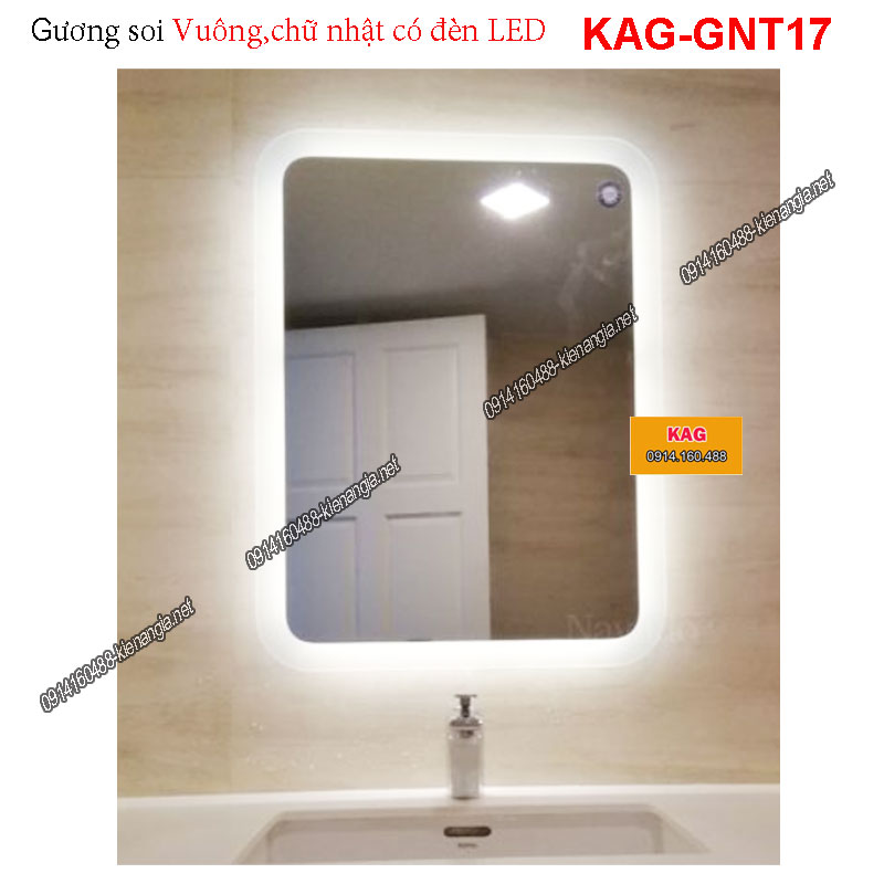 Gương soi Vuông có đèn LED cảm ứng KAG-GNT17