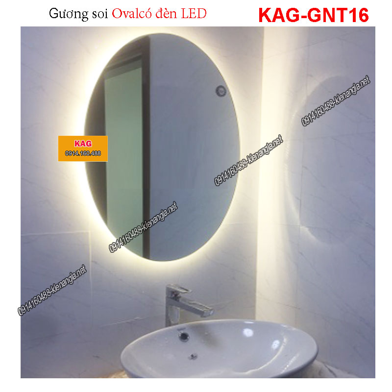 Gương soi Oval có đèn LED cảm ứng KAG-GNT16