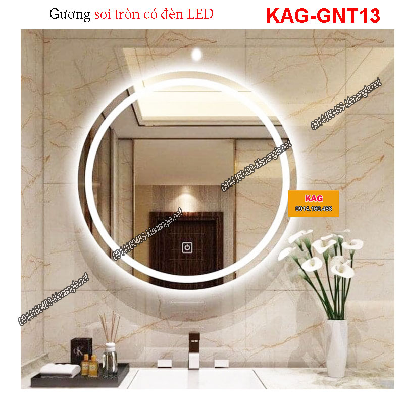 Gương soi Tròncó đèn LED cảm ứng KAG-GNT14
