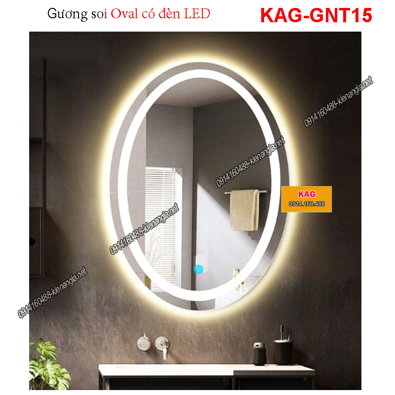 Gương soi Oval có đèn LED cảm ứng KAG-GNT15