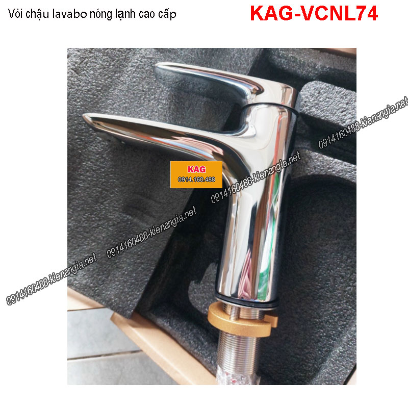 Vòi Chậu lavabo nóng lạnh Chrome bóng KAG-VCNL74