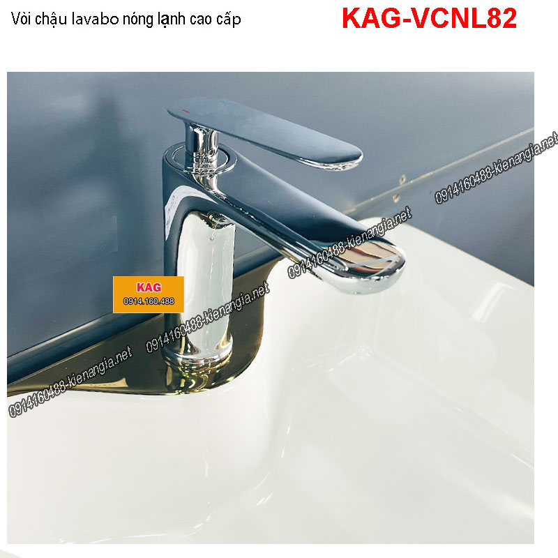 Vòi Chậu lavabo nóng lạnh Chrome bóng KAG-VCNL82