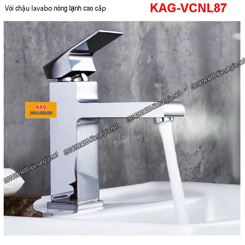 Vòi Chậu lavabo nóng lạnh Chrome bóng KAG-VCNL87