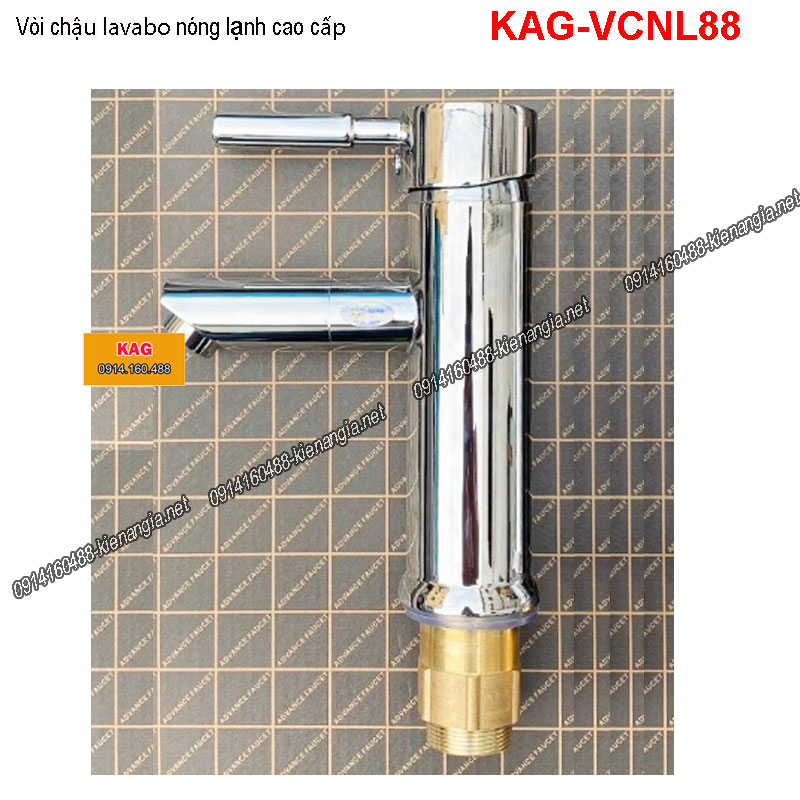 Vòi Chậu lavabo nóng lạnh Chrome bóng KAG-VCNL88