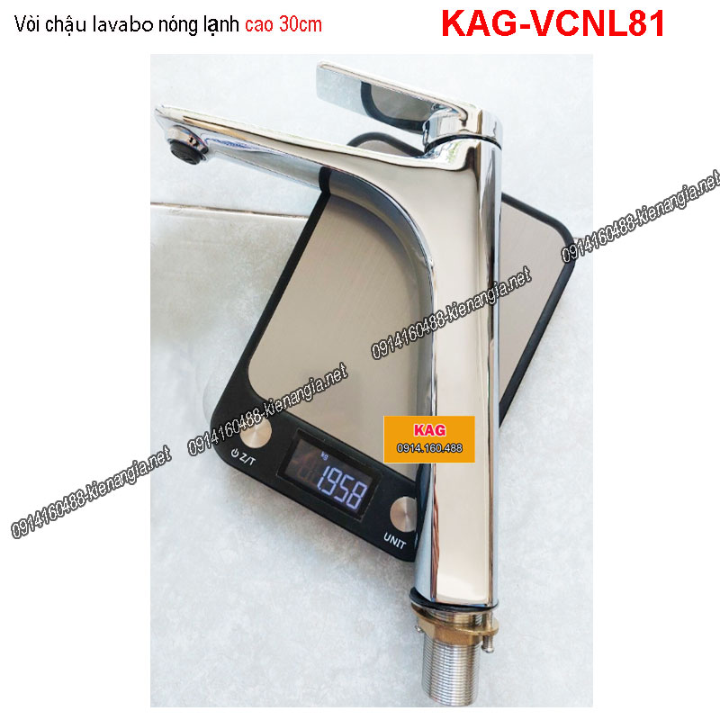 Vòi 30cm lavabo ĐẶT BÀN Chrome bóng KAG-VCNL81