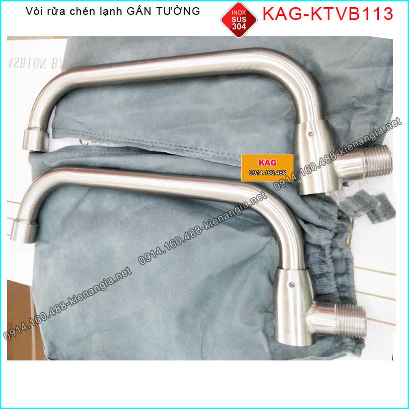 Vòi rửa chén lạnh GẮN TƯỜNG  INOX SUS304 KAG-KTVB113