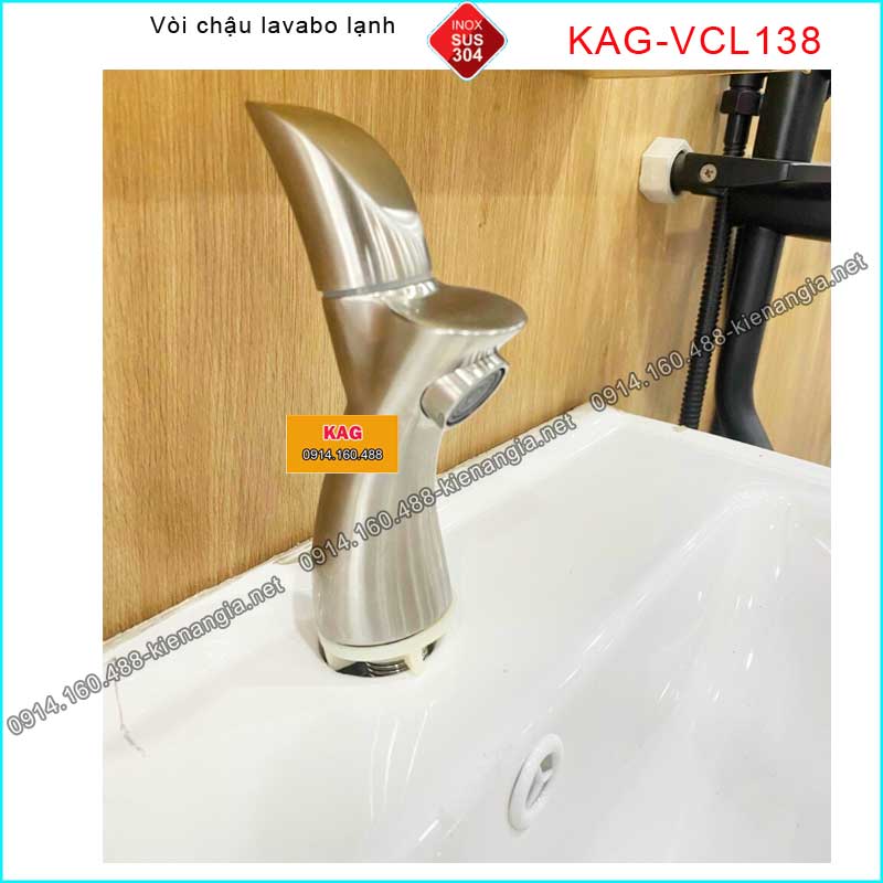 Vòi chậu lavabo lạnh INOX SUS304 KAG-VCL138