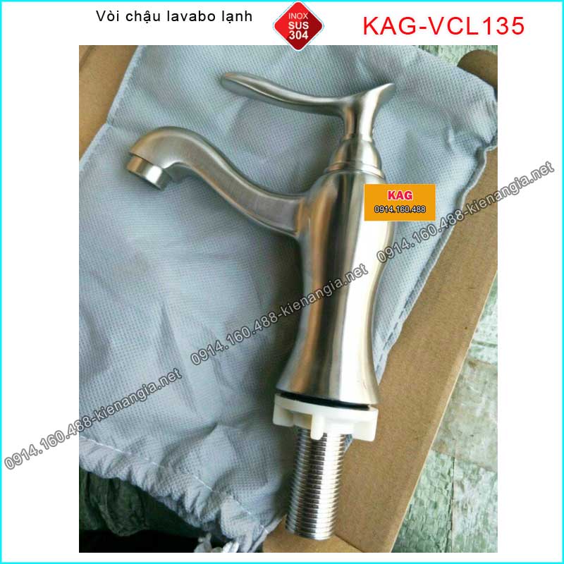 Vòi chậu lavabo lạnh INOX SUS304 KAG-VCL135