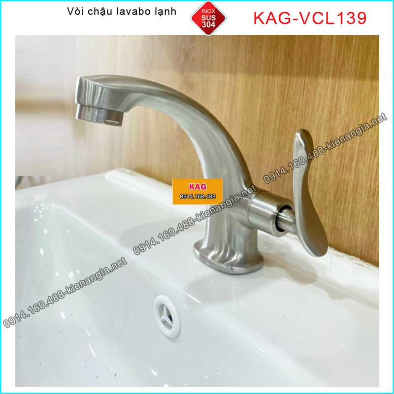 Vòi thiên nga chậu lavabo lạnh INOX SUS304 KAG-VCL139