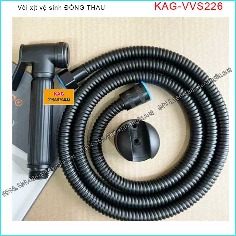 Vòi xịt vệ sinh cao cấp Đồng thau  đen cổ điển KAG-VVS226