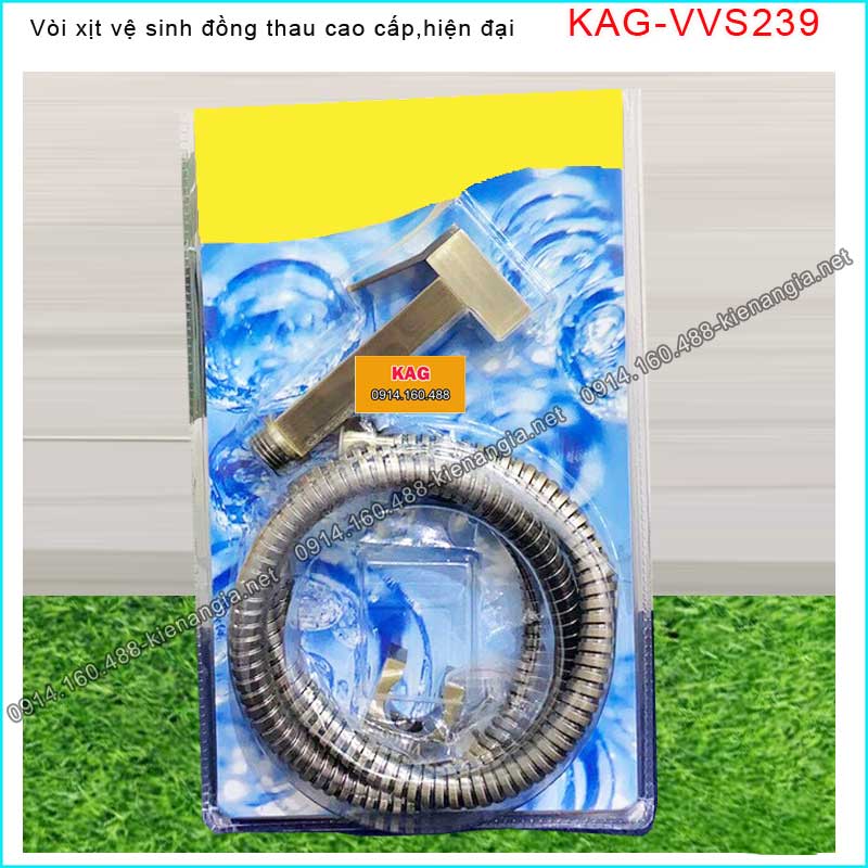 Vòi xịt vệ sinh Vuông  Đồng thau vàng đồng KAG-VVS239