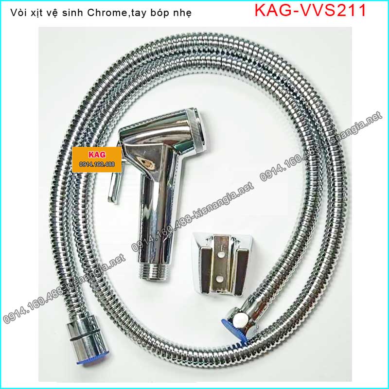 Vòi xịt vệ sinh tăng áp CHROME bóng KAG-VVS211