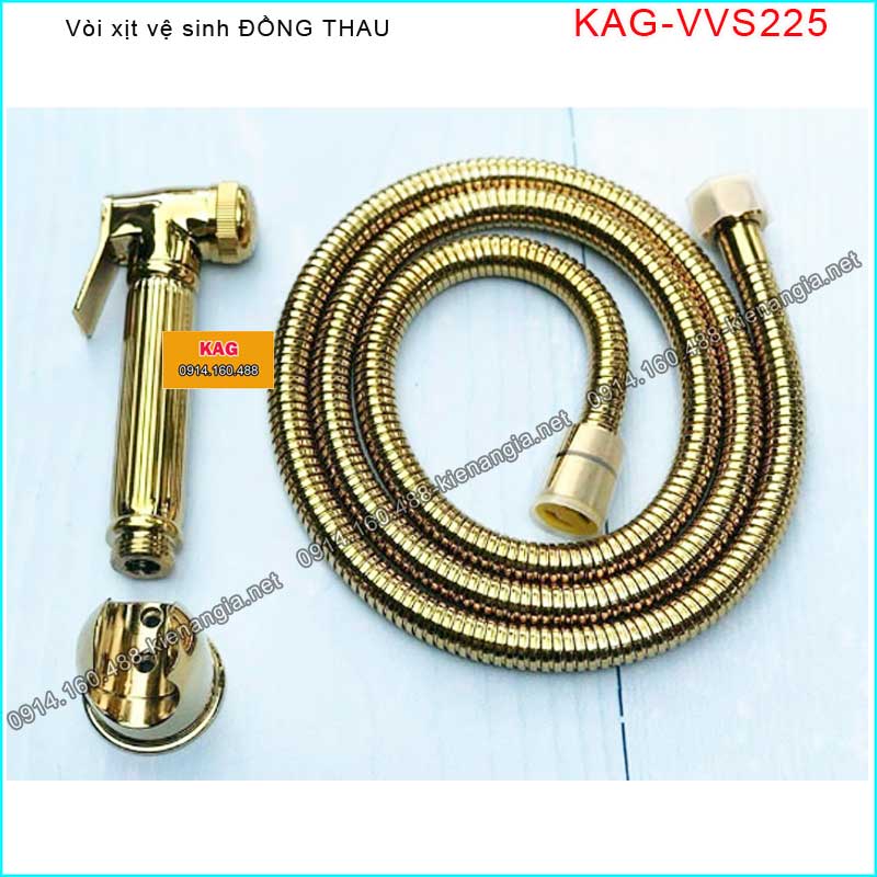 Vòi xịt vệ sinh cao cấp Đồng thau vàng 24K KAG-VVS225