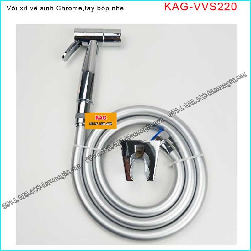 Vòi xịt vệ sinh CHROME bóng dây chịu áp KAG-VVS220