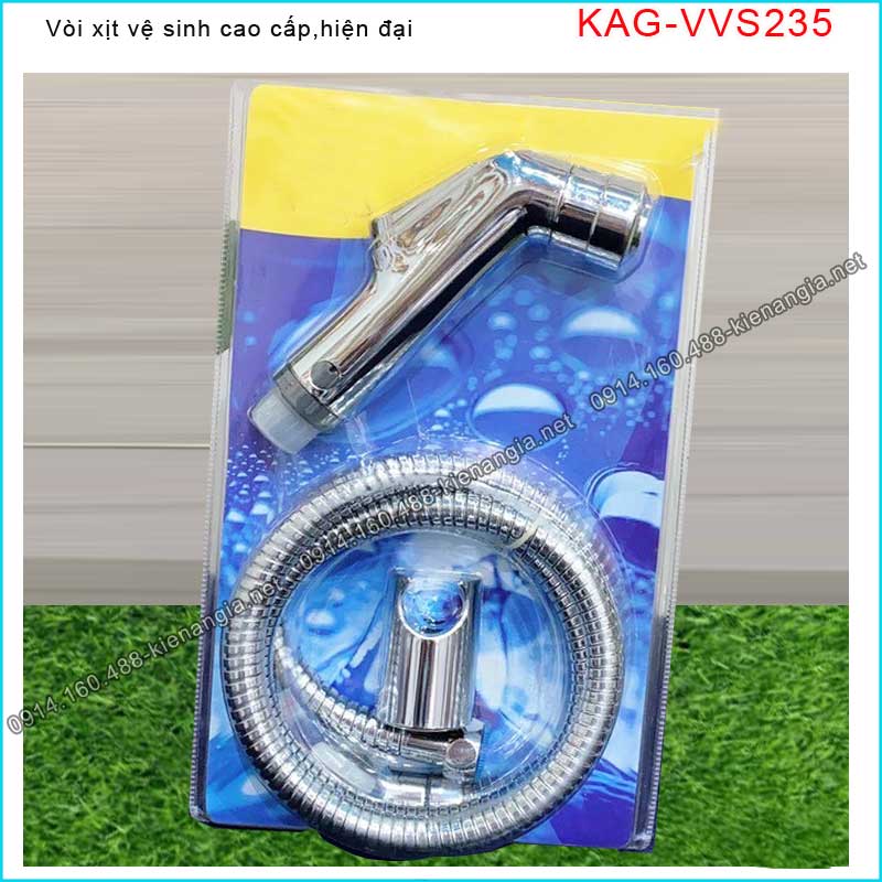 Vòi xịt vệ sinh tay bóp nhẹ CHROME bóng  KAG-VVS235
