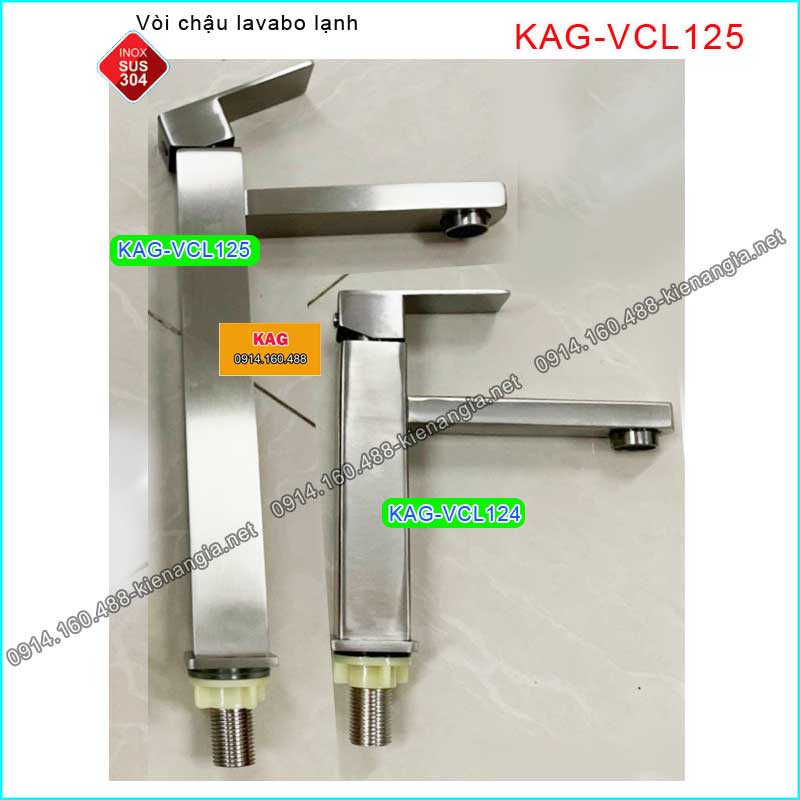 Vòi Vuông 30CM lavabo lạnh ĐẶT BÀN  INOX SUS304 KAG-VCL125