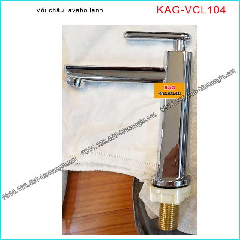Vòi vuông lạnh chậu lavabo CHROME bóng KAG-VCL104