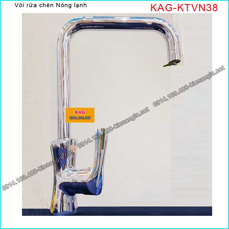 Vòi rửa chén nóng lạnh cao cấp Chrome bóng KAG-KTVN38
