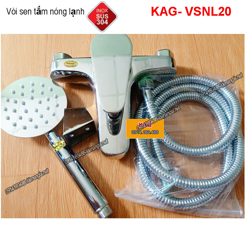 Vòi sen tắm nóng lạnh INOX SUS304 KAG-VSNL20