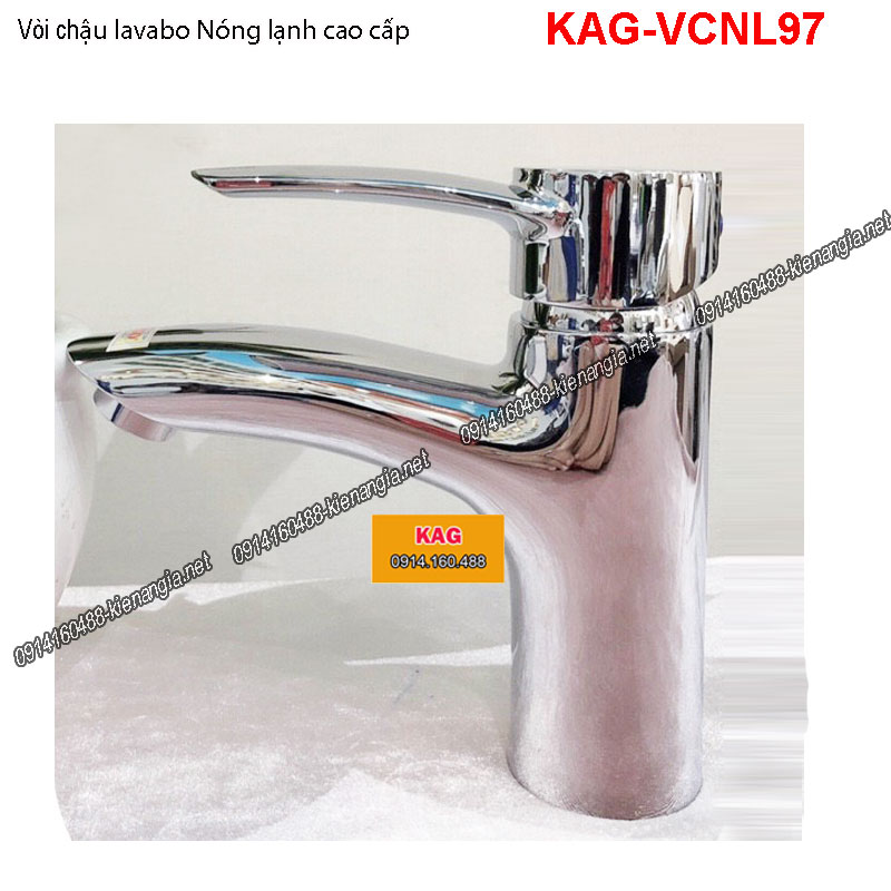 Vòi chậu lavabo nóng lạnh cao cấp Chrome bóng KAG-VCNL97