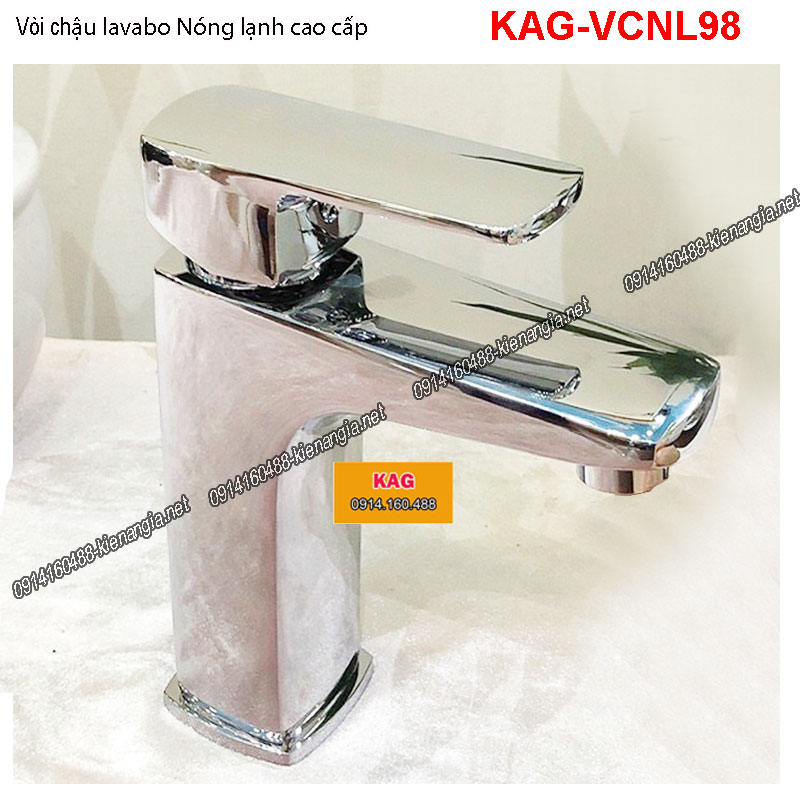 Vòi Vuông lavabo nóng lạnh cao cấp Chrome KAG-VCNL98