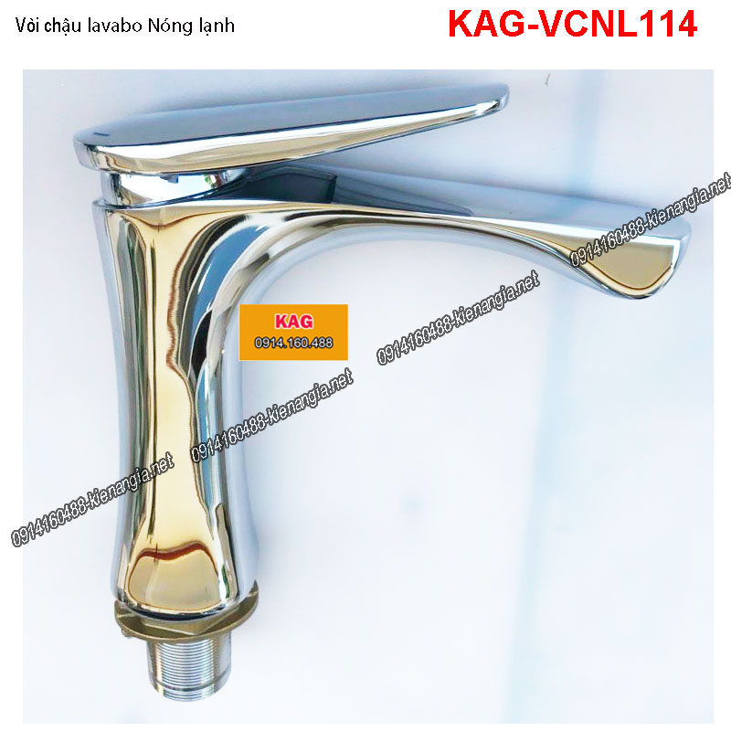 Vòi chậu lavabo nóng lạnh Chrome  KAG-VCNL114