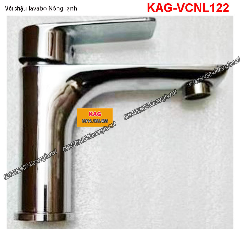 Vòi chậu lavabo nóng lạnh 20cm Chrome bóng KAG-VCNL124